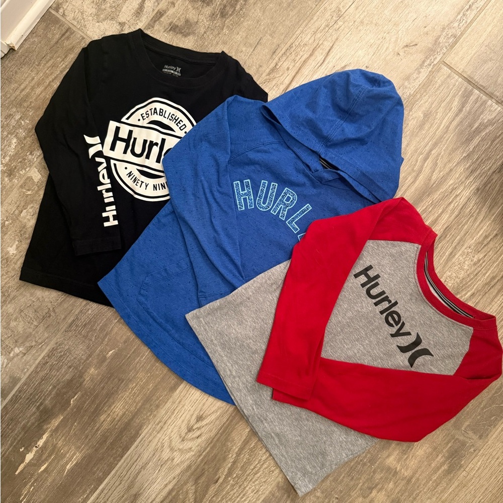 Hurley Kids Long Sleeve Shirt Collection - Black, Blue, Red, Gray